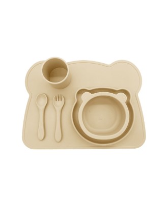 Soft food-grade silicone baby tableware set