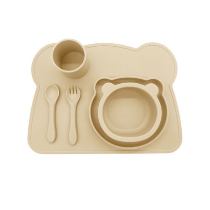 Soft food-grade silicone baby tableware set