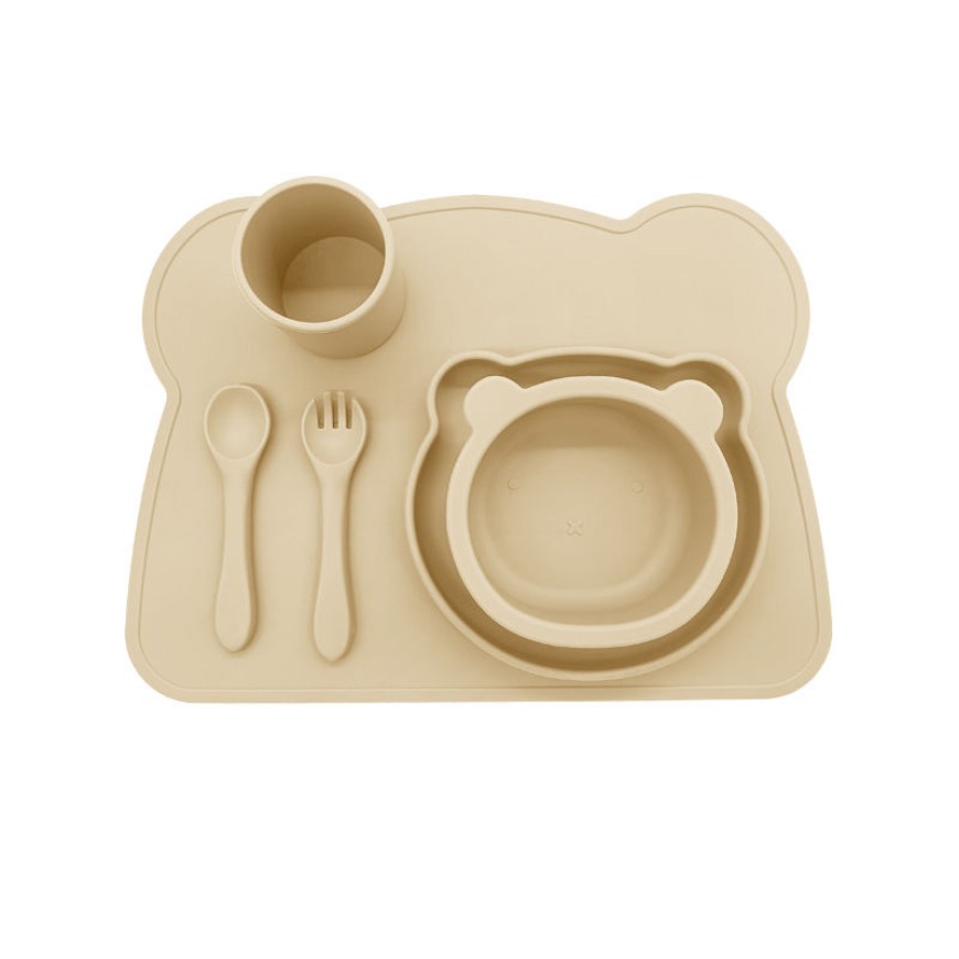 Soft food-grade silicone baby tableware set