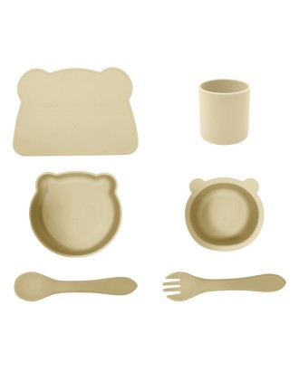 Soft food-grade silicone baby tableware set