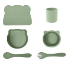 Soft food-grade silicone baby tableware set