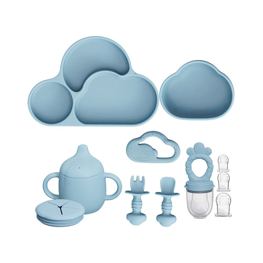 Stylish cloud-shaped durable baby tableware set