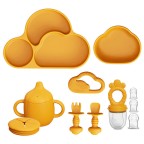 Stylish cloud-shaped durable baby tableware set