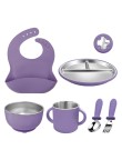 Drop-resistant 304 stainless steel baby tableware set
