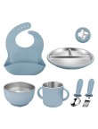 Drop-resistant 304 stainless steel baby tableware set