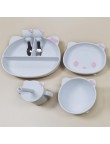 Cartoon cat design heat-resistant baby tableware set