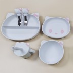 Cartoon cat design heat-resistant baby tableware set