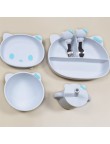 Cartoon cat design heat-resistant baby tableware set