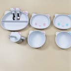 Cartoon cat design heat-resistant baby tableware set