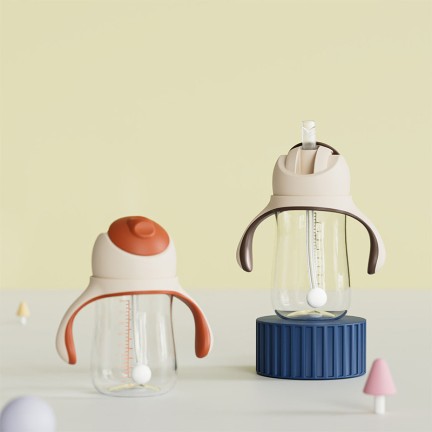 Anti-choking double handle baby water bottle
