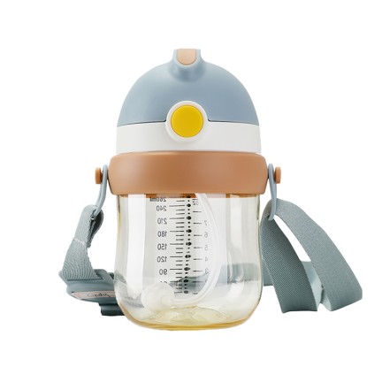 Gravity ball straw plastic baby water bottle