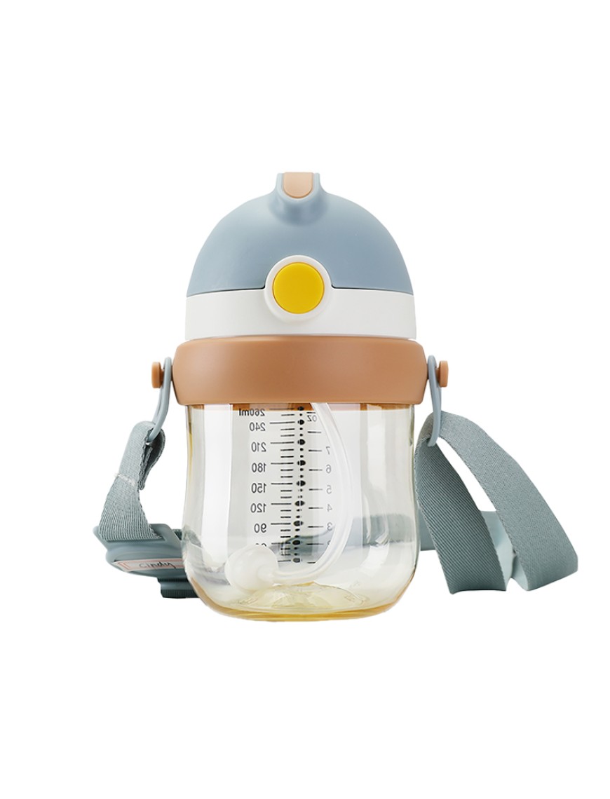 Gravity ball straw plastic baby water bottle