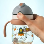 Gravity ball straw plastic baby water bottle