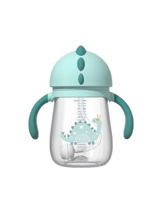 Cartoon flip-top anti-choking baby water bottle