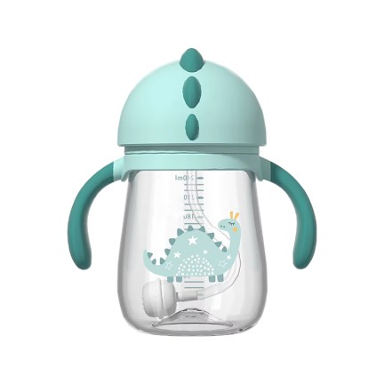 Cartoon flip-top anti-choking baby water bottle