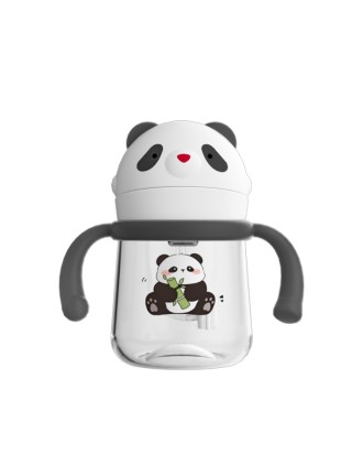Panda shape sliding lid baby water bottle