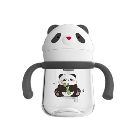 Panda shape sliding lid baby water bottle