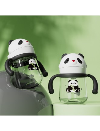 Panda shape sliding lid baby water bottle