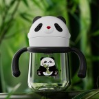 Panda shape sliding lid baby water bottle