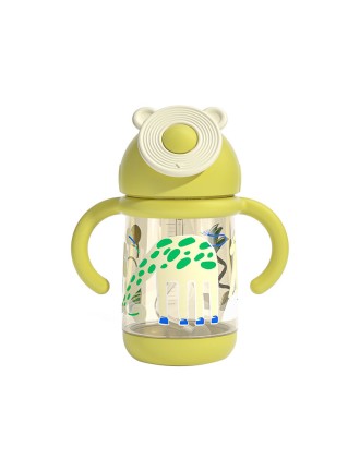 Leak-proof double-handle baby straw water bottle