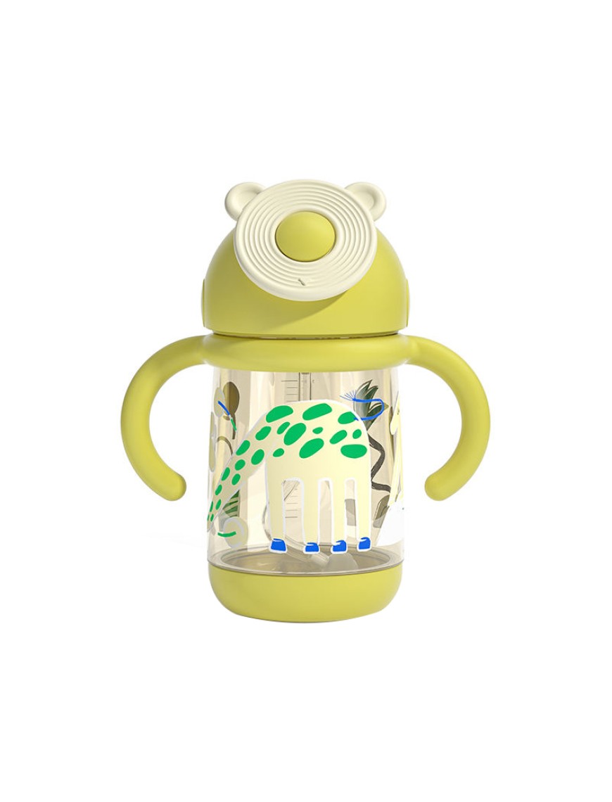 Leak-proof double-handle baby straw water bottle