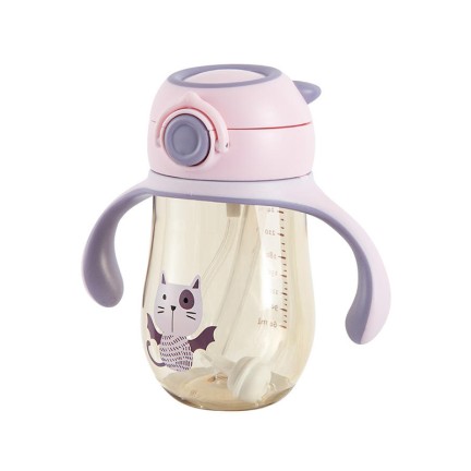 Portable anti-choking baby straw water bottle