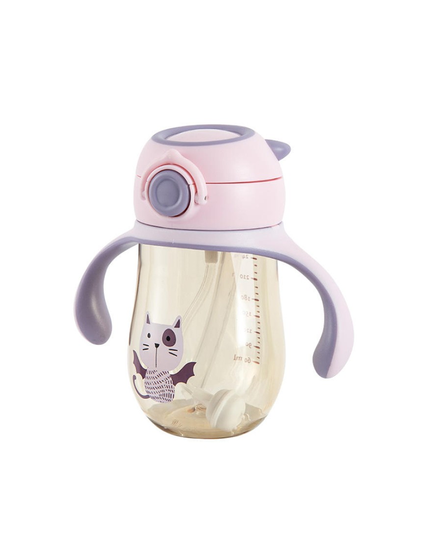 Portable anti-choking baby straw water bottle
