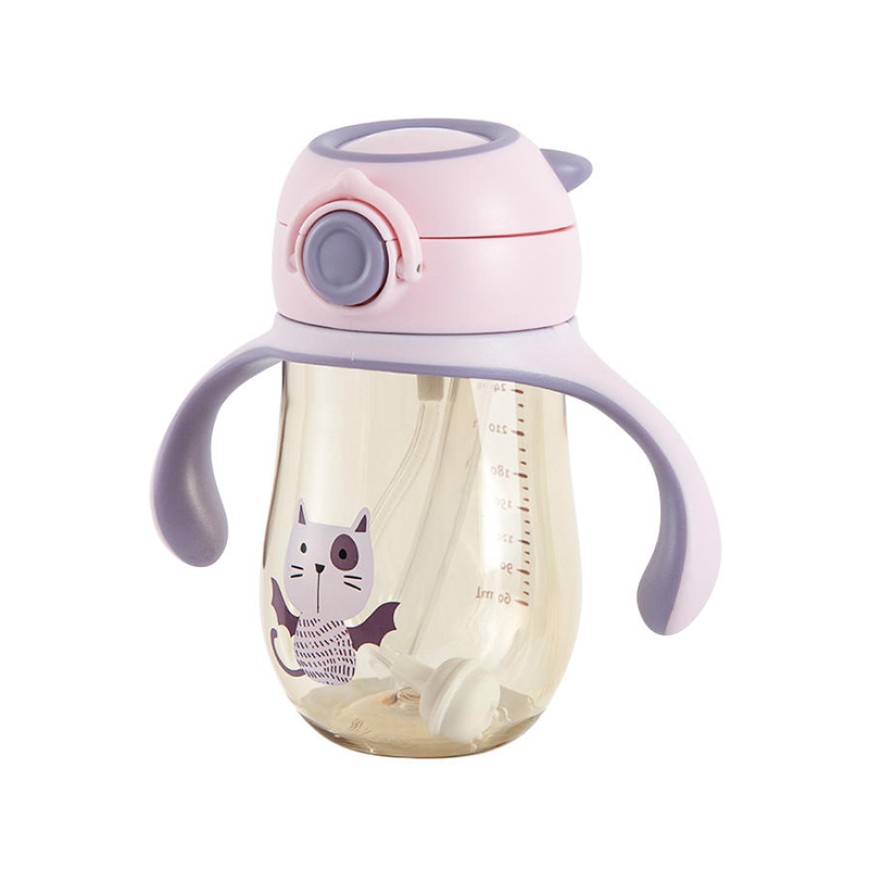 Portable anti-choking baby straw water bottle