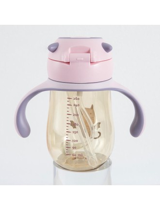 Portable anti-choking baby straw water bottle