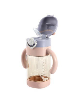 Push-open baby straw water bottle