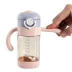Push-open baby straw water bottle