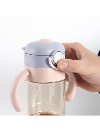 Push-open baby straw water bottle