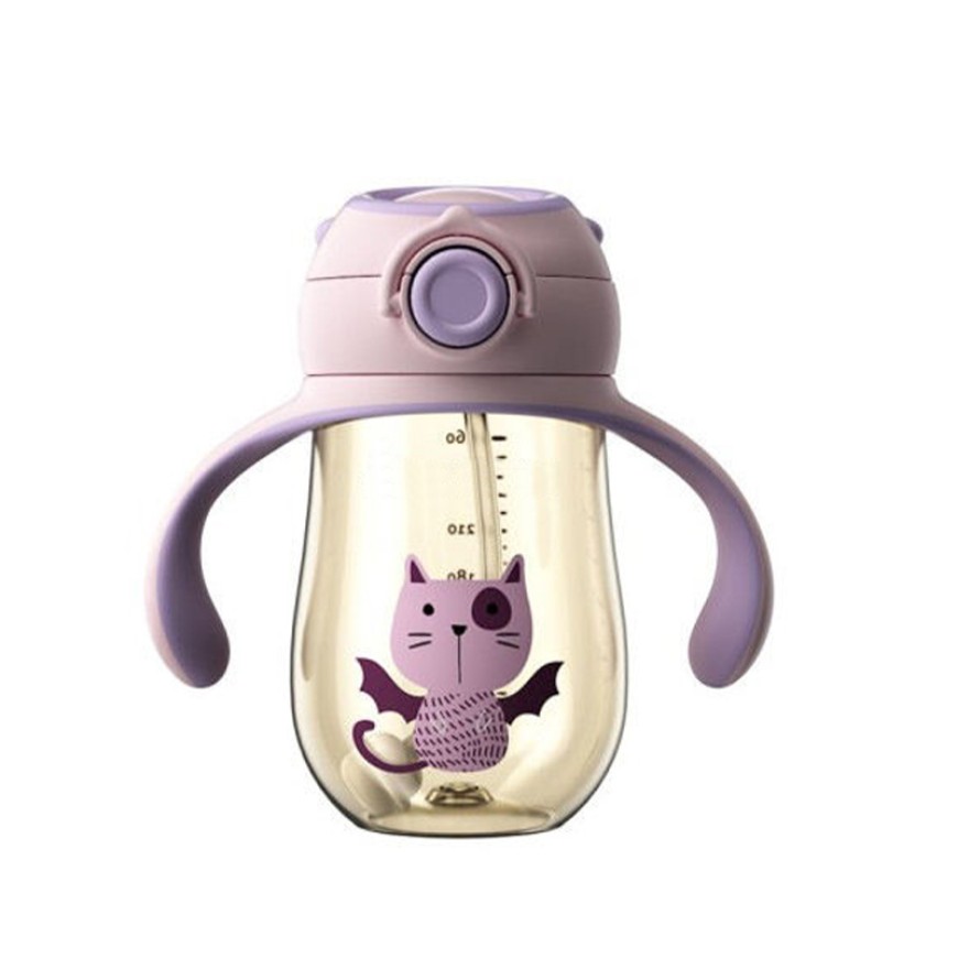 Fashionable anti-choking baby straw water bottle