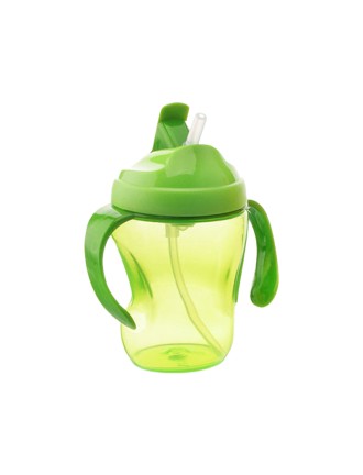 Leak-proof curved baby straw water bottle