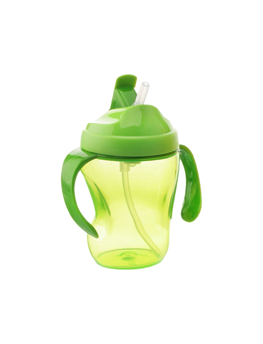 Leak-proof curved baby straw water bottle