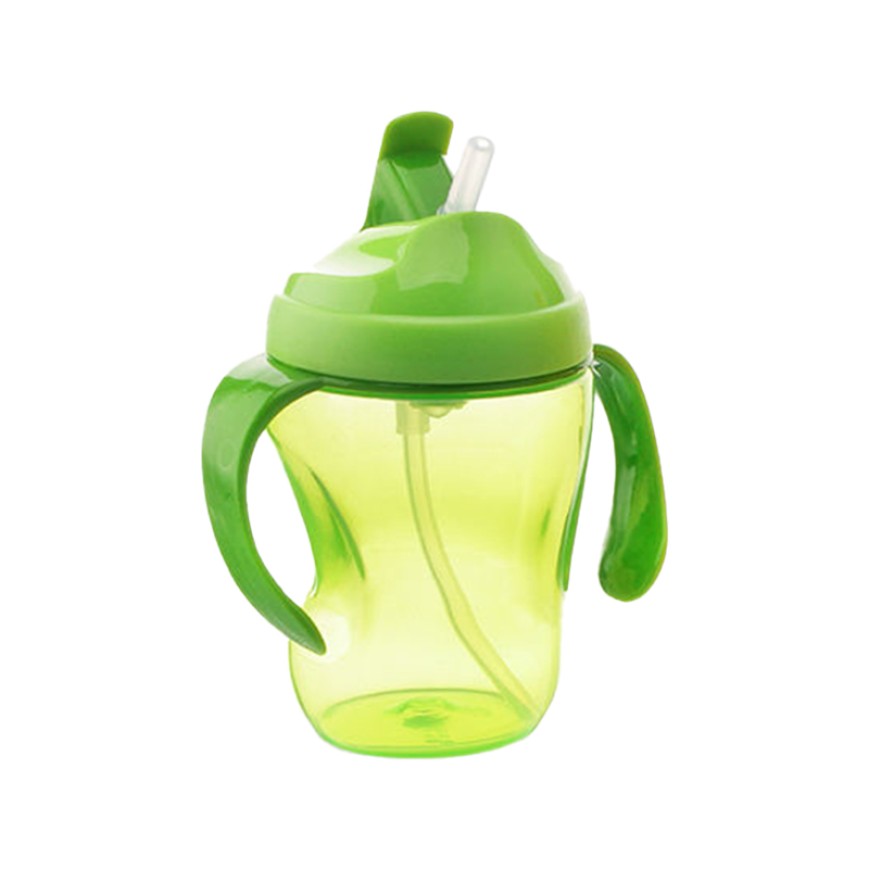 Leak-proof curved baby straw water bottle
