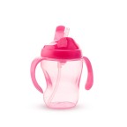 Leak-proof curved baby straw water bottle