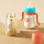 Anti-fall large capacity baby straw water bottle