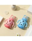 Non-slip glass baby straw water bottle
