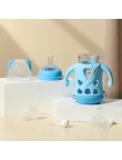 Non-slip glass baby straw water bottle