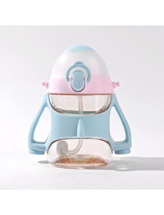 Creative color matching baby straw water bottle