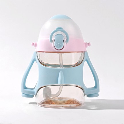 Creative color matching baby straw water bottle