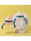 Double handle durable baby straw water bottle