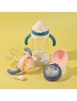 Double handle durable baby straw water bottle