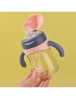 Double handle durable baby straw water bottle
