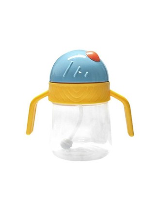 Colorblock anti-choking baby straw water bottle
