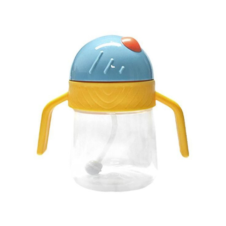 Colorblock anti-choking baby straw water bottle