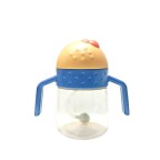 Colorblock anti-choking baby straw water bottle