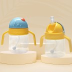 Colorblock anti-choking baby straw water bottle