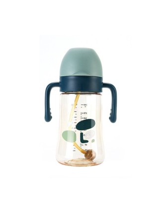 Flip-top wide mouth baby straw water bottle